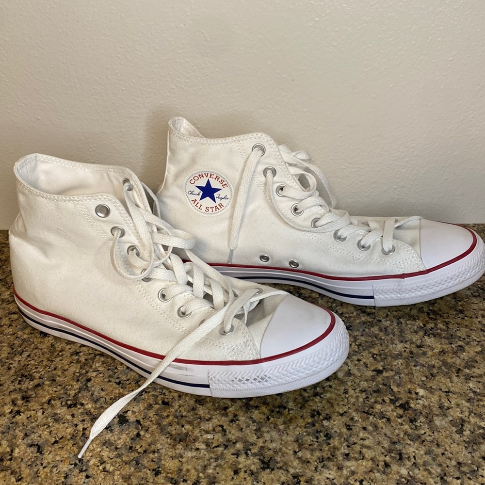 High-Top Converse, Size Men’s 10, white